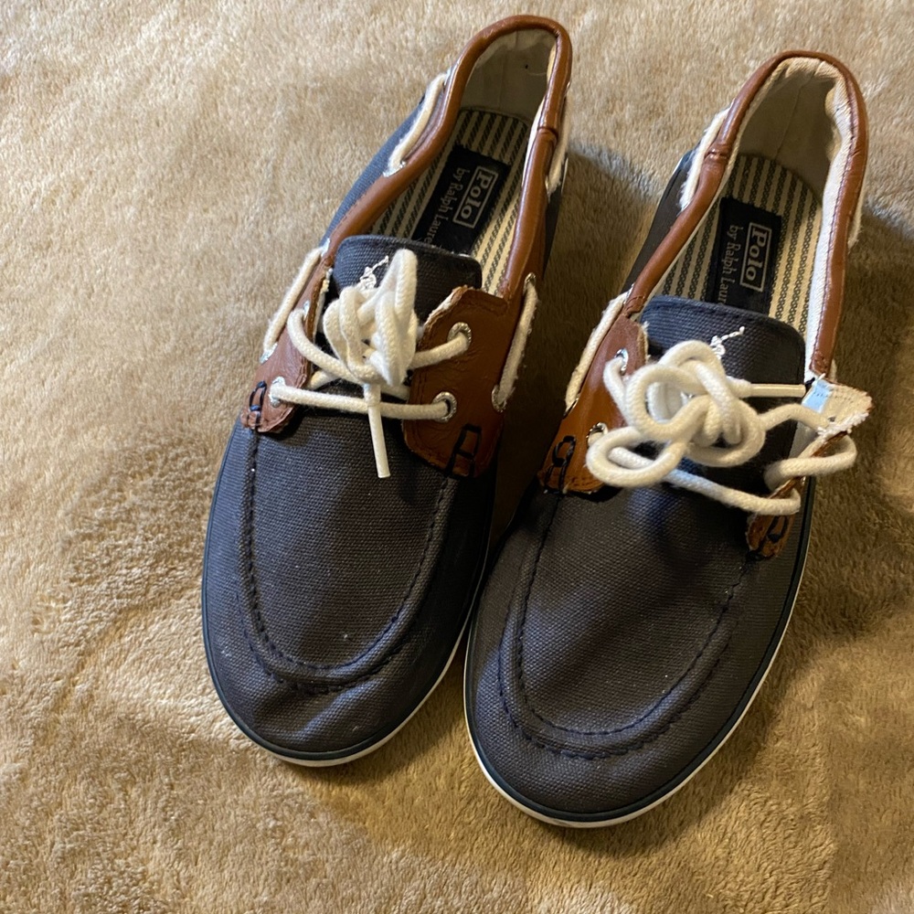 Polo by Ralph Lauren Navy and Brown Boat Shoes